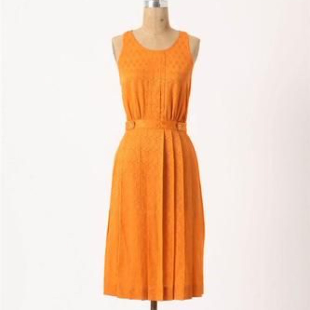 100% Silk Unique Anthropology Dress w Tennis pattern
